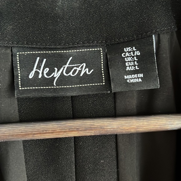 Heyton Like-New Sleeveless Black Long Blazer with Bow Size L - Picture 3 of 5